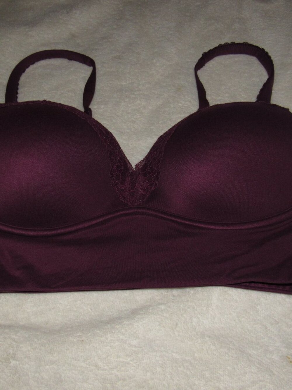 Victoria's Secret Purple/Berry Pull Over Bra Padded No Wire Bra  Size 34D USED